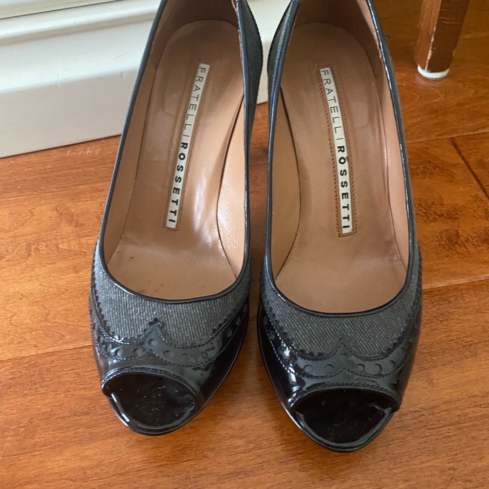 Leather fratelli rosselli Made in Italy peep toe 35